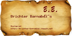 Brichter Barnabás névjegykártya