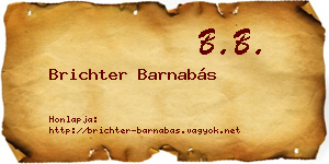 Brichter Barnabás névjegykártya
